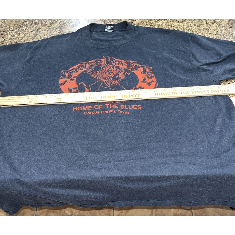 Vtg Black T-shirt Doctor Rockit's Blues Bar Corpus Christi, Tx Single Stitch XXL - Picture 10 of 13
